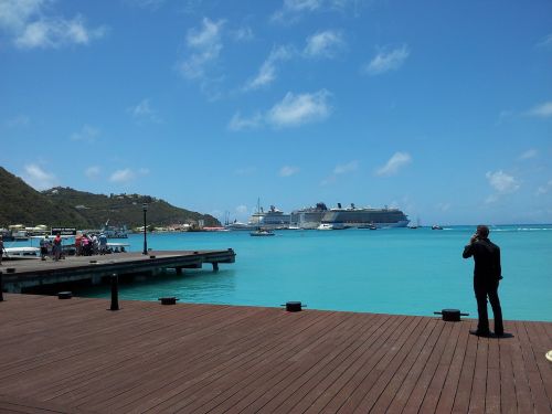 St Maarten, Karibai, Uostas, Lentynas, Kruizinis Laivas, Vanduo, Jūra