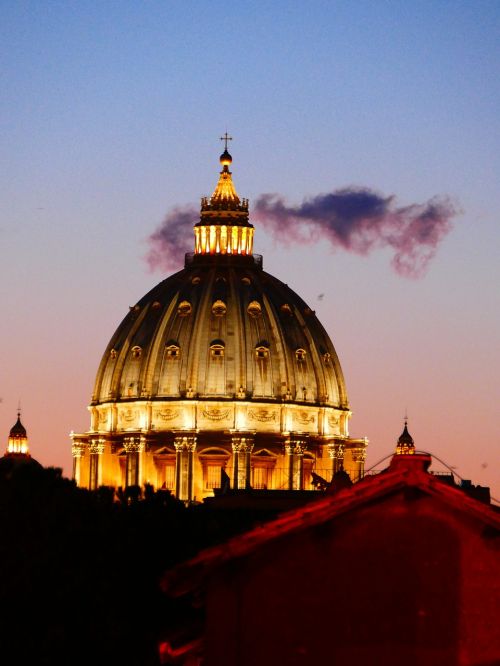 St Peterio Bazilika, Kupolas, Vatikanas, Roma, Bažnyčia, Pastatas, Abendstimmung