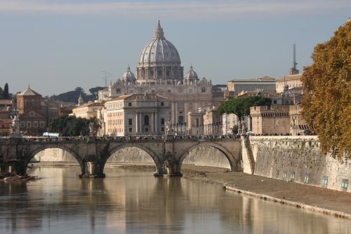 St Peterio Bazilika, Roma, Tiltas, Italy, Architektūra, Pastatai Italijoje, Miesto Vaizdai, Upė, Tiber