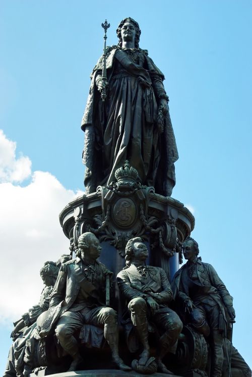 Sankt Peterburgas, Catherine 2, Paminklas, Statula, Bronza, Istorija