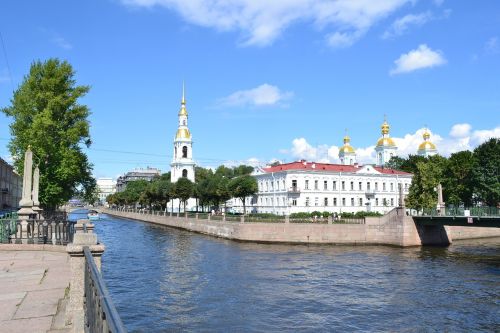 Sankt Peterburgas, Katedra, St Nicolas Katedra, Rusija, Bažnyčia, Tiltas, Kanalas, Krukov Kanalas, Griboedovo Kanalas