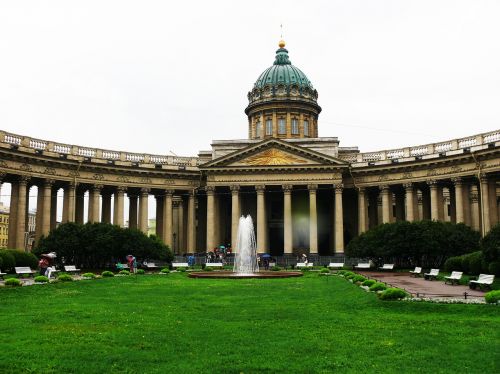 Sankt Peterburgo Rusija, Katedra, Kazan Katedra, Šventykla, Rusija