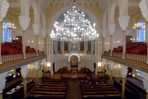 Sankt Peterburgo Rusija, Sinagoga, Liustra, Interjeras