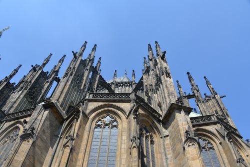 St Vitus Katedra, Prague, Bažnyčia, Istoriškai, Paminklas, Gotikinis Stilius, Gotikos Architektūra