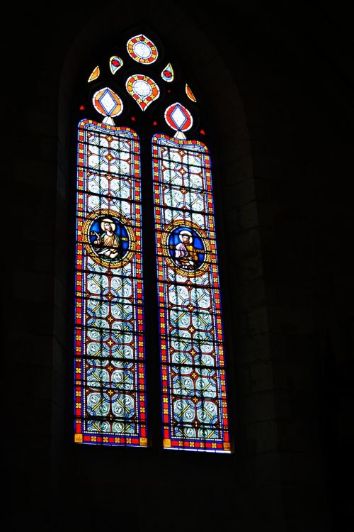 Vitražas, Vitražai, Bažnyčia, Katalikų, Langas, Dordogne, Périgord, France