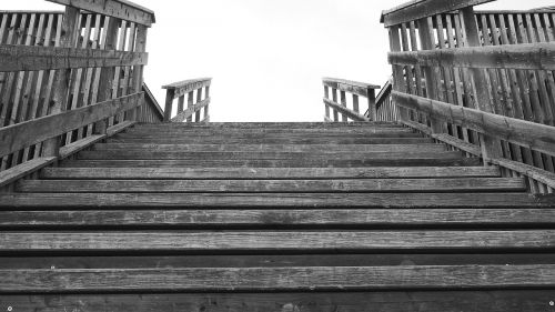 Laiptai, Medinės Kopėčios, Atsiradimas, Juoda Ir Balta