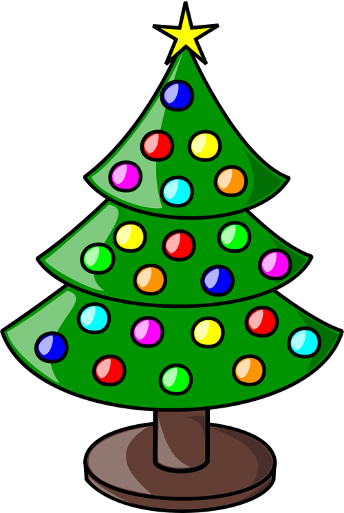 Žvaigždė, Medis, Žiema, Kalėdos, Žaislai, Papuošalai, Santa, Claus, Nemokama Vektorinė Grafika