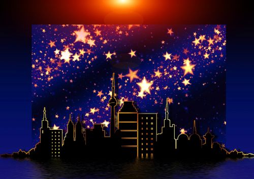 Žvaigždė, Adventas, Kūčios, Kalėdos, Kalėdų Sveikinimas, Panorama, Dangoraižis, Miestas