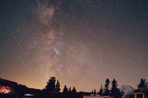 Žvaigždės, Galaktika, Erdvė, Astronomija, Naktis, Tamsi, Vakaras, Gamta, Medžiai, Kempingas