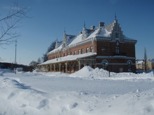 Stotis, Söderhamn, Plyta, Pastatas, Žiema, Sniegas, Himmel