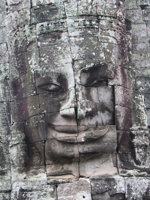 Statula, Angkor Wat, Angkor, Šventykla, Wat, Kambodža, Senovės, Asija, Akmuo, Orientyras, Iš Arti, Akmens Veidas