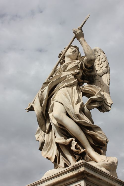 Statula, Išraiška, Marmuras, Akmuo, Angelas, Angelo Globėjas, Roma, Italy