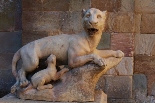 Statula, Akmens Statula, Liūtas, Liūto Jauniklis, Skulptūra