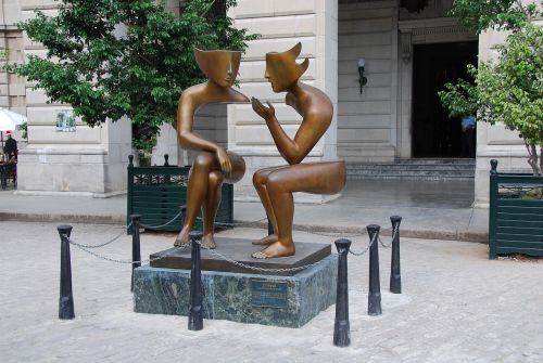 Statula, Iliuzija, Kuba, Senoji Havana, Skulptūra, Saint, Pokalbis, Etienne