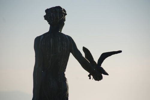 Statula, Mergaitė Su Kajaku, Opatija, Kroatija, Kajakas, Adrijos Jūra