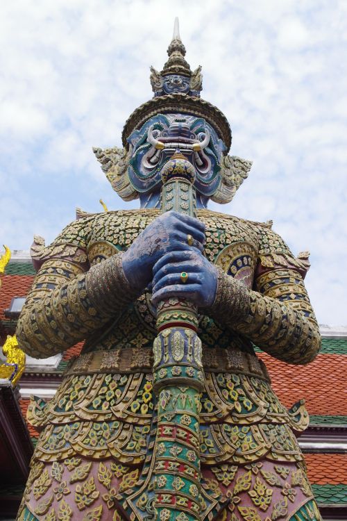 Statula, Demonas, Didysis Rūmai, Rūmai, Religinis, Religija, Budizmas, Mitologinis, Demoniškas, Tajų, Tailandas, Bangkokas