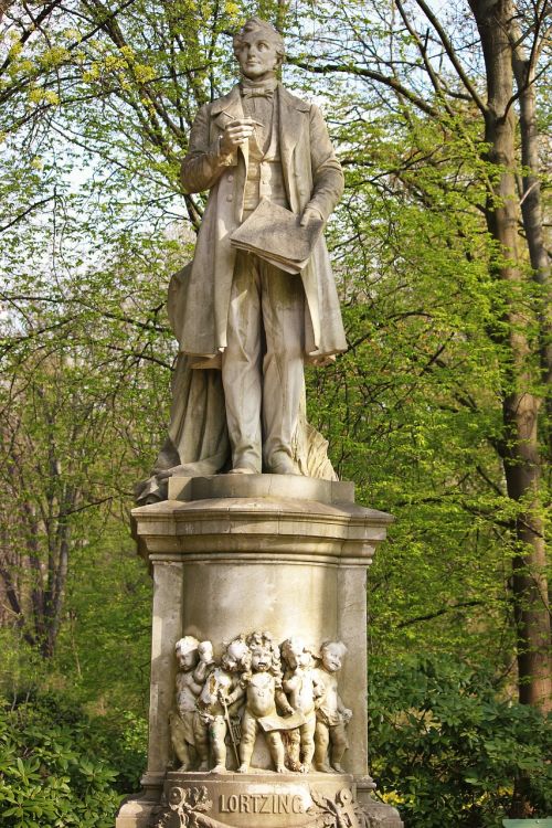Statula, Tiergarten, Skulptūra, Paminklas, Lortzing, Akmens Skulptūra, Pavasaris