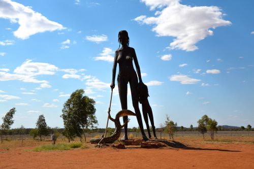 Statula, Anmatjere Moterys, Aleronas, Milžinas, Outback, Aborigenas, Aborigenai, Australia