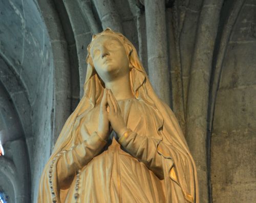 Statula, Šventoji Mergelė, Mary, Religinis Asmuo, Katedra Dol De Bretagne, Turizmo Miestas