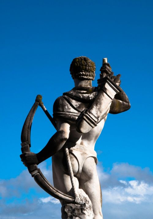 Statula, Skulptūra, Archer, Akmens Skulptūra, Marmuro Etapas, Sportas, Roma