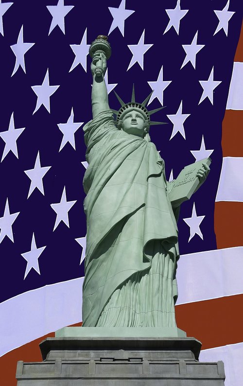 Statula,  Liberty,  Jungtinė,  Narės,  Vėliava,  Žvaigždės,  Juostos