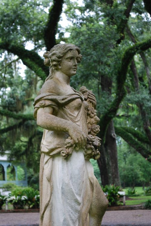 Statula, Skulptūra, Moteris, Lady, Mona Liza, Myrtles Plantation, Luiziana