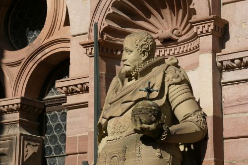 Statula,  Friedrichsbau,  Pilis,  Heidelbergas,  Vokietija,  Skulptūra,  Karalius,  Akmuo,  Paminklas