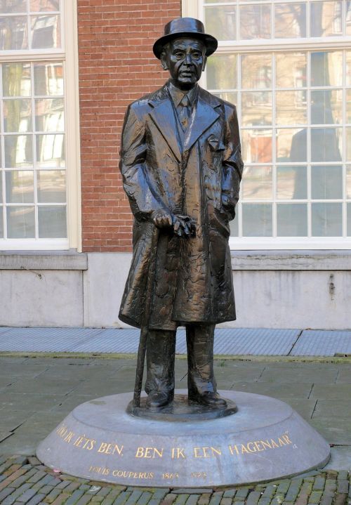 Statula, Louis Couperus, Haga, Nyderlandai, Skulptūra, Vyras Kailio
