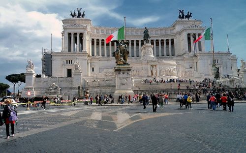 Statula Emmanuel Ii, Paminklas, Tėvynės Paminklo Altorius, Architektūra, Italy, Roma, Paminklai, Pastatai, Žmonės