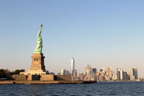 Laisvės Statula, Niujorkas, Manhatanas, Panorama, Laisvė, Laisvė