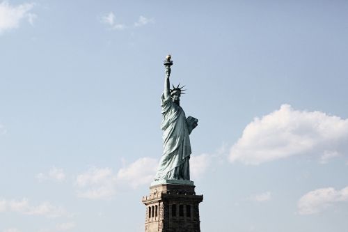 Laisvės Statula, Architektūra, Niujorkas, Laisvė, Mėlynas, Dangus, Debesys