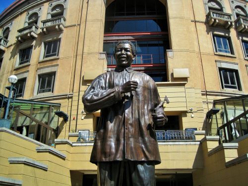 Menas,  Statula,  Nelsonas & Nbsp,  Mandela,  Sandtonas,  Kvadratas,  Prezidento Nelsono Mandelės Statula