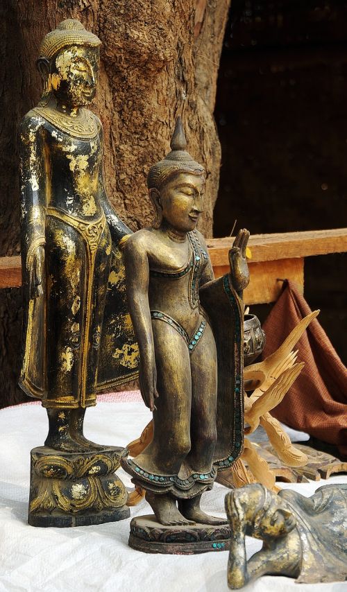 Statulos, Buda, Religija, Budizmas, Skulptūra, Dvasinis, Tradicinis, Mianmaras, Burma