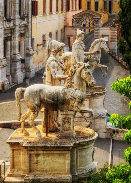 Statulos, Skulptūros, Meno Kūriniai, Roma, Italy, Kiemas, Gražus