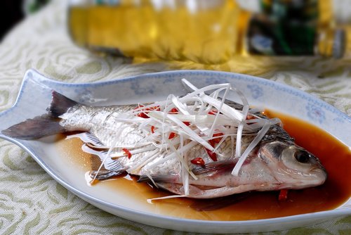 Steamed Žuvis,  Kinų Maistas,  Ešerys