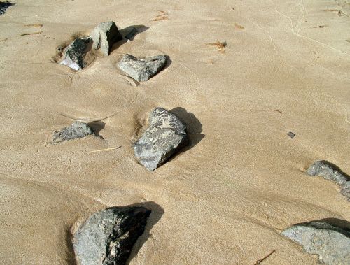 Akmenys,  Smėlis,  Papludimys,  Akmenys Smėlyje