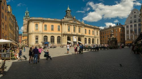 Stockholm, Švedija, Bažnyčia, Senamiestis, Pastatas, Nobel Muziejus, Turgus, Fontanas
