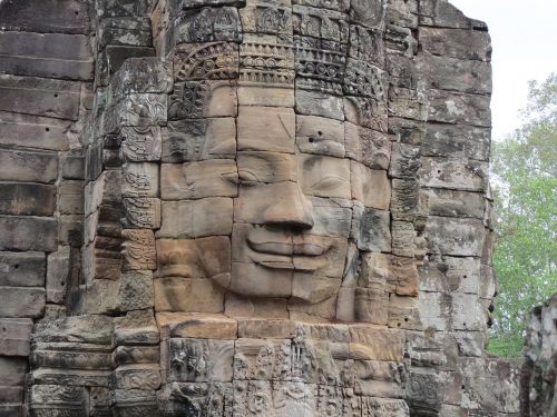 Akmuo, Šventykla, Vietnamas, Angkor, Veidas, Skulptūra