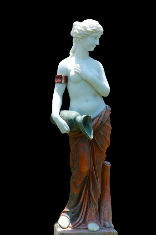 Akmens Figūra, Statula, Graži Moteris, Marmuras, Romėnų, Roma, Senovė, Graikų Kalba, Amphora