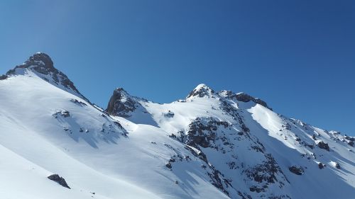 Akmens Kario Galas, Alpių, Lečo Slėnis, Parzinnspitze, Žiema, Kalnai, Snieguotas