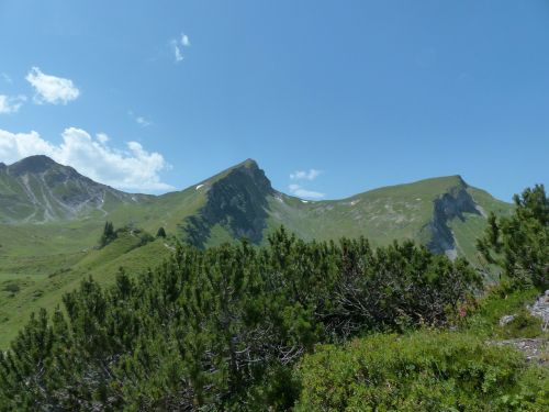 Akmens Kario Galas, Raudoni Nėriniai, Geierkoepfle, Vilsalpseeberge, Allgäu Alpės, Tyrol, Austria, Kalnas