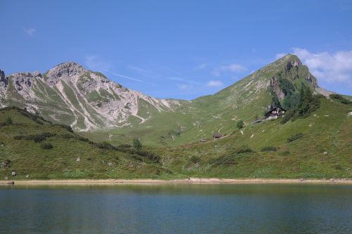 Akmens Kario Galas, Raudoni Nėriniai, Ežeras, Bergsee, Baseinas, Kraštovaizdžio Kiemas, Allgäu Alpės