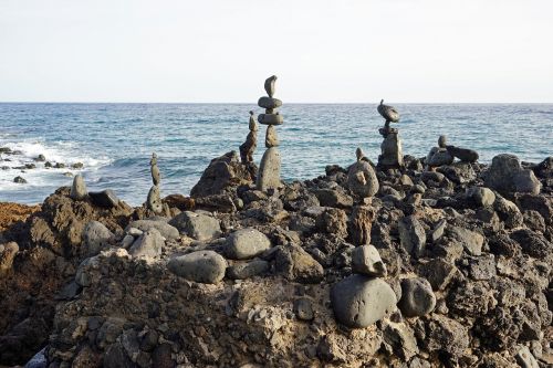 Akmens Skulptūros, Jūra, Lanzarote, Kranto, Uolos Pakrantė, Puerto Del Carmen