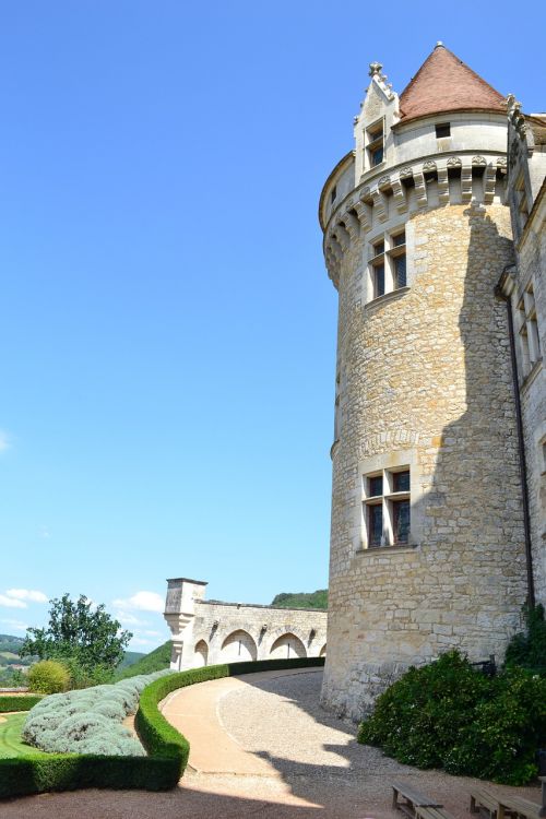Akmens Bokštas, Renesanso Bokštas, Pilis, Chateau Des Milandes, Renesansas, Bokštas, Dordogne, France, Aquitaine