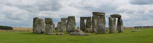 Stonehenge, Panorama, Debesys, Anglija