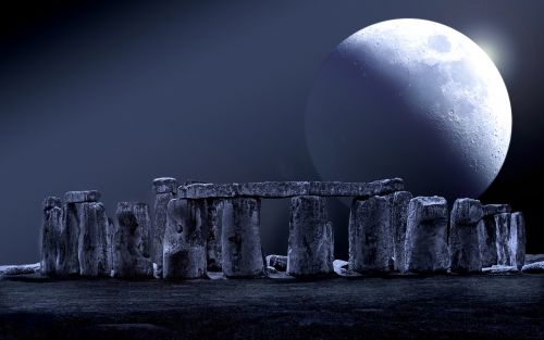 Stonehenge, Mėnulis, Pilnatis, Akmeninis Ratas, Naktinis Dangus, Misticizmas, Kultūros Objektai, Anglija, Naktis, Sugadinti, Akmuo, Nuotaika, Rajonas, Vakaras