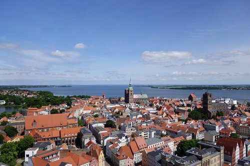 Stralsund,  Meklenburgo Vakarų Pomeranijos,  Baltijos Jūra,  Jūra,  Miestas,  Pakrantė