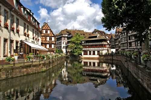 Strasbourg, France, Alsace, Santūra, Vandens Kanalas, Vandens Atspindys