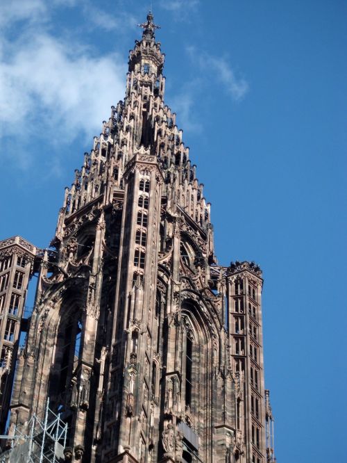 Strasbourg, Münsteris, Bažnyčia, Katedra, Dangus, Mėlynas, Bokštas, Menas