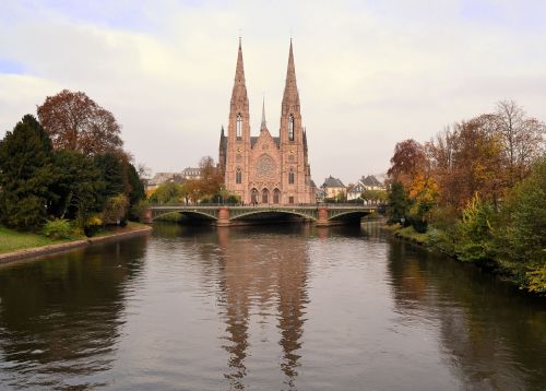 Strasbourg, Bažnyčia, Upė, France, Istoriškai, Vanduo, Veidrodis
